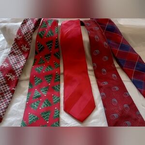 Designer and Vintage Tie Collection. FIVE FOR ONE BUNDLE. Red Tones.